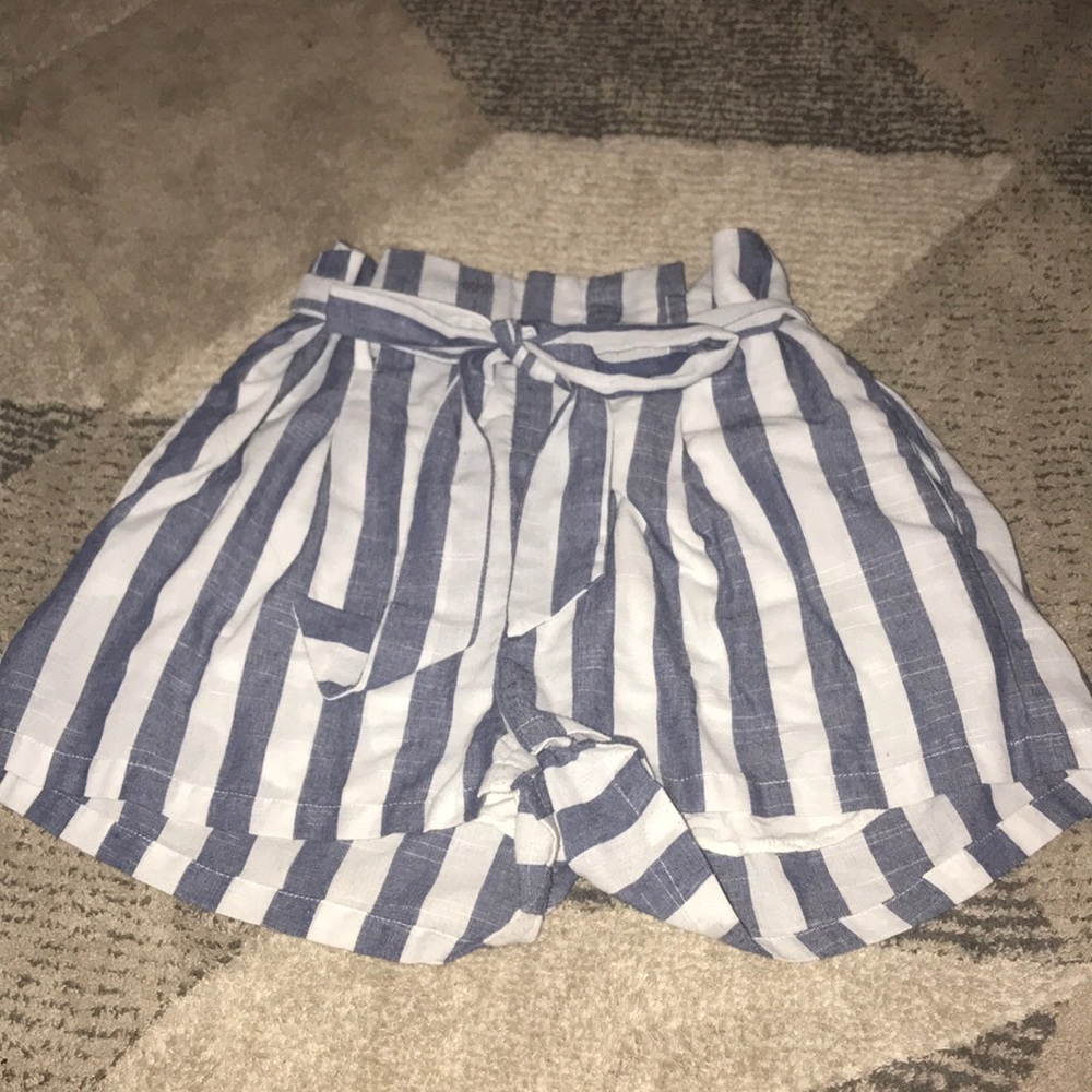 navy blue and white shorts